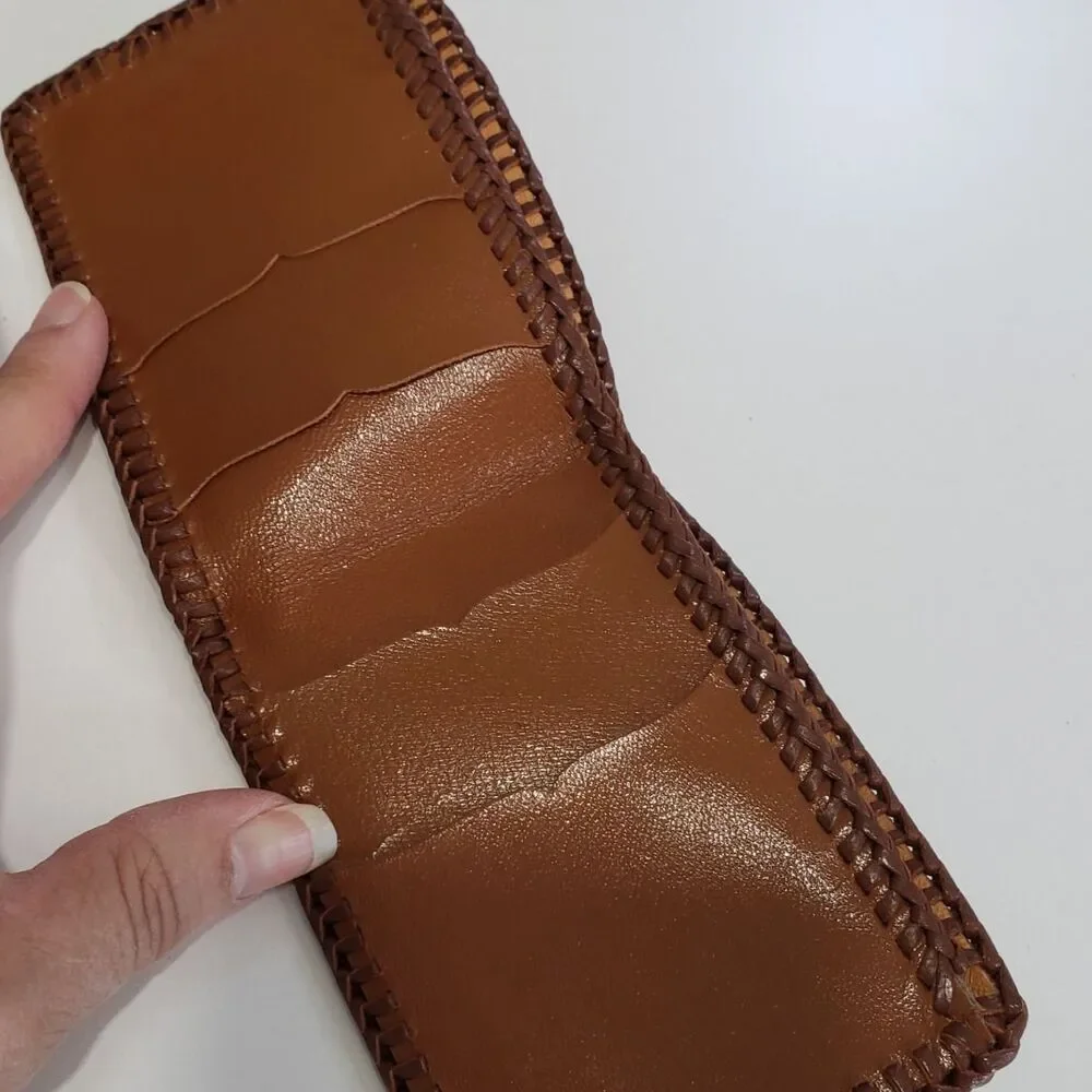 Men's Leather Bi-fold Wallet, Approx. 4.5 x 3.5